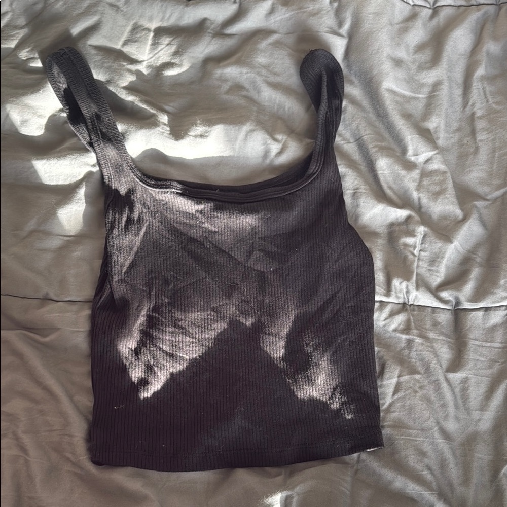 Aeropostale Charcoal Ribbed Tank Top